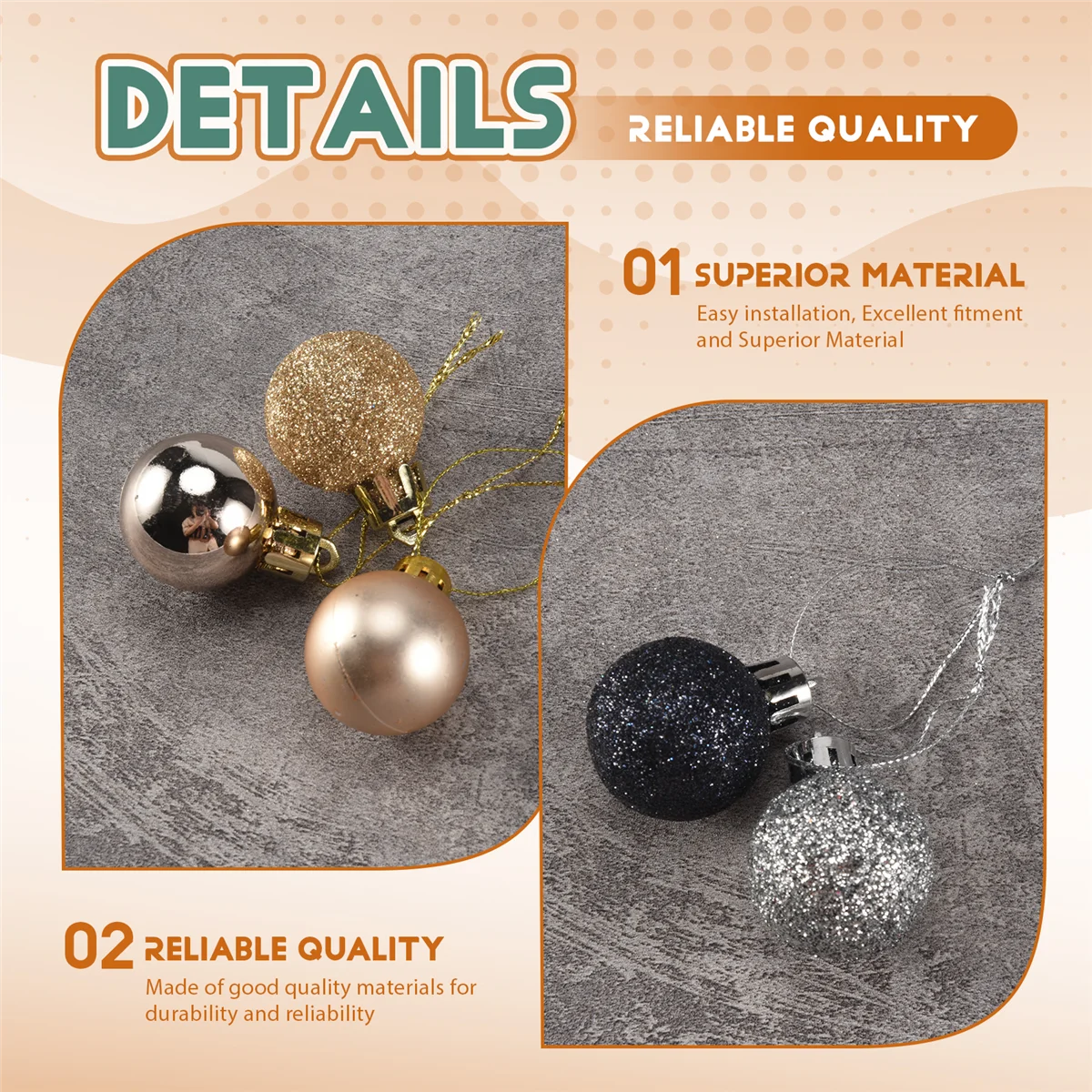 64 Pcs Multipurpose Christmas Ornaments Christmas Gifts Christmas Tree Balls -Blue Gold TQ
64 Pcs Multipurpose Christmas Ornaments Christmas Gifts Christmas Tree Balls -Blue Gold TQ