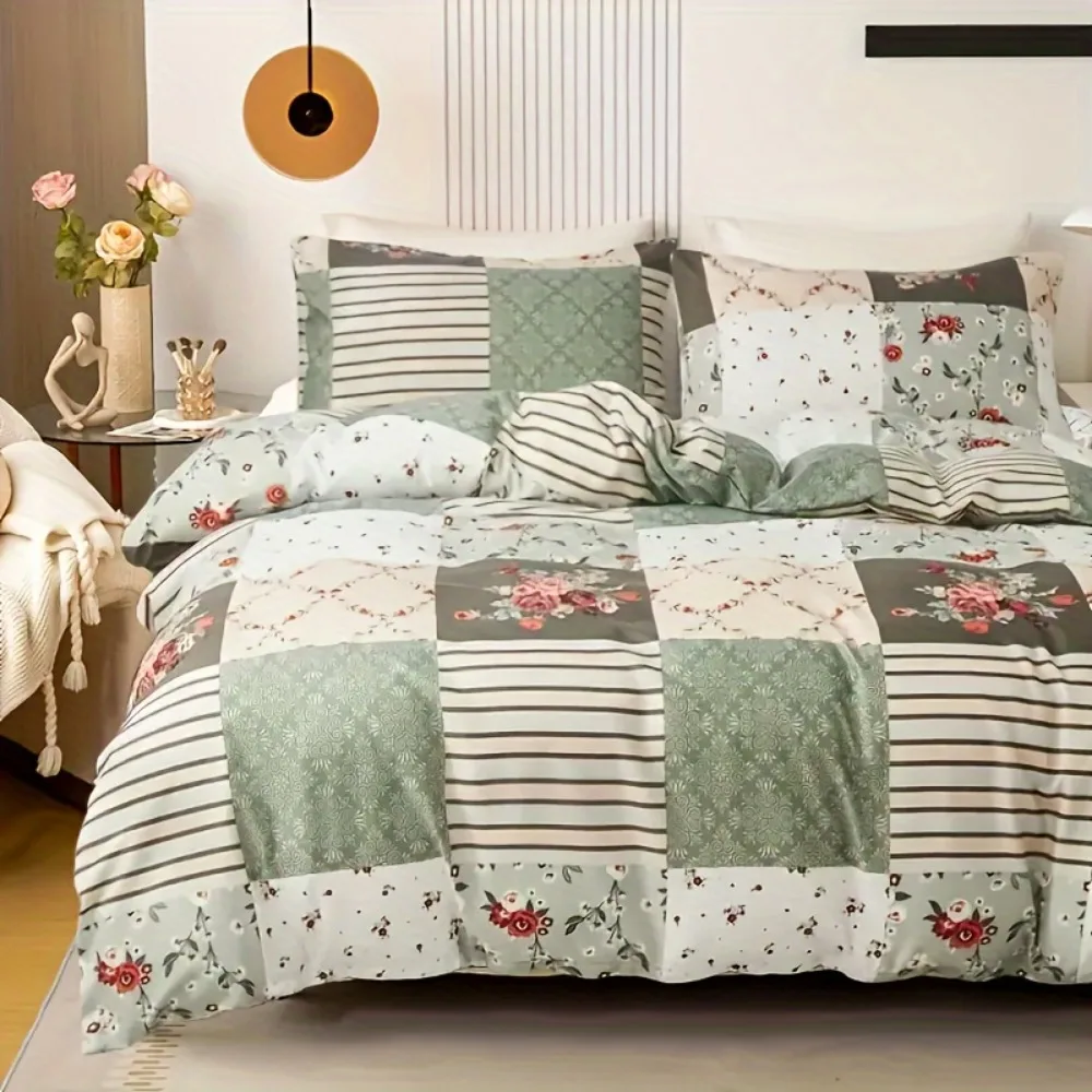 3pcs Light Green Bedding Set Grid Flower Print Cozy Duvet Cover Set King Queen Twin Single Size Birthday Gift for Bedroom Decor
3pcs Light Green Bedding Set Grid Flower Print Cozy Duvet Cover Set King Queen Twin Single Size Birthday Gift for Bedroom Decor