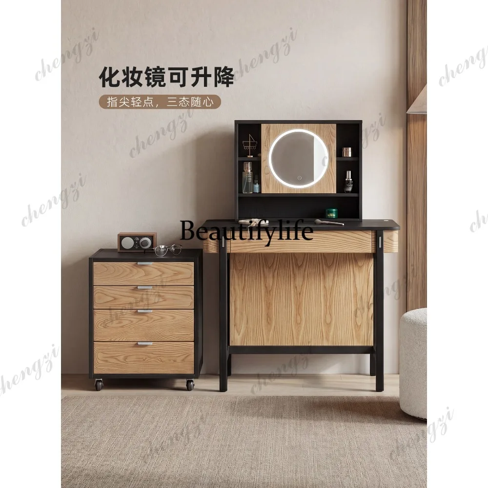 Makeup table, dresser, storage cabinet integrated, new solid wood small apartment mirror chest
Makeup table, dresser, storage cabinet integrated, new solid wood small apartment mirror chest