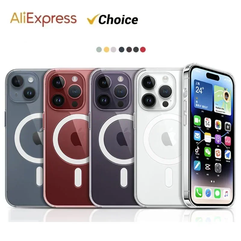 Прозрачный чехол для Apple с Magsafe для iPhone 15 Pro Max, поддержка беспроводной зарядки, прозрачный чехол для iPhone 15 Plus, чехлы
Прозрачный чехол для Apple с Magsafe для iPhone 15 Pro Max, поддержка беспроводной зарядки, прозрачный чехол для iPhone 15 Plus, чехлы