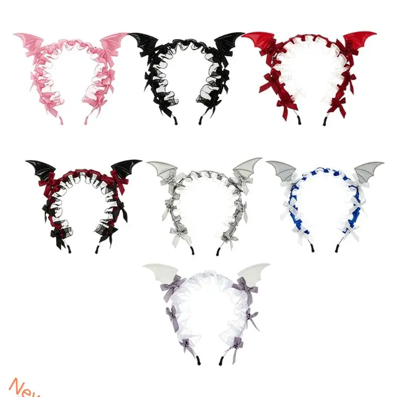 Gothic Lace Bat Ears Headband With Bowknot For Cosplay Halloween Costume Accessories Dark Aesthetic Hairband LXAD
Gothic Lace Bat Ears Headband With Bowknot For Cosplay Halloween Costume Accessories Dark Aesthetic Hairband LXAD