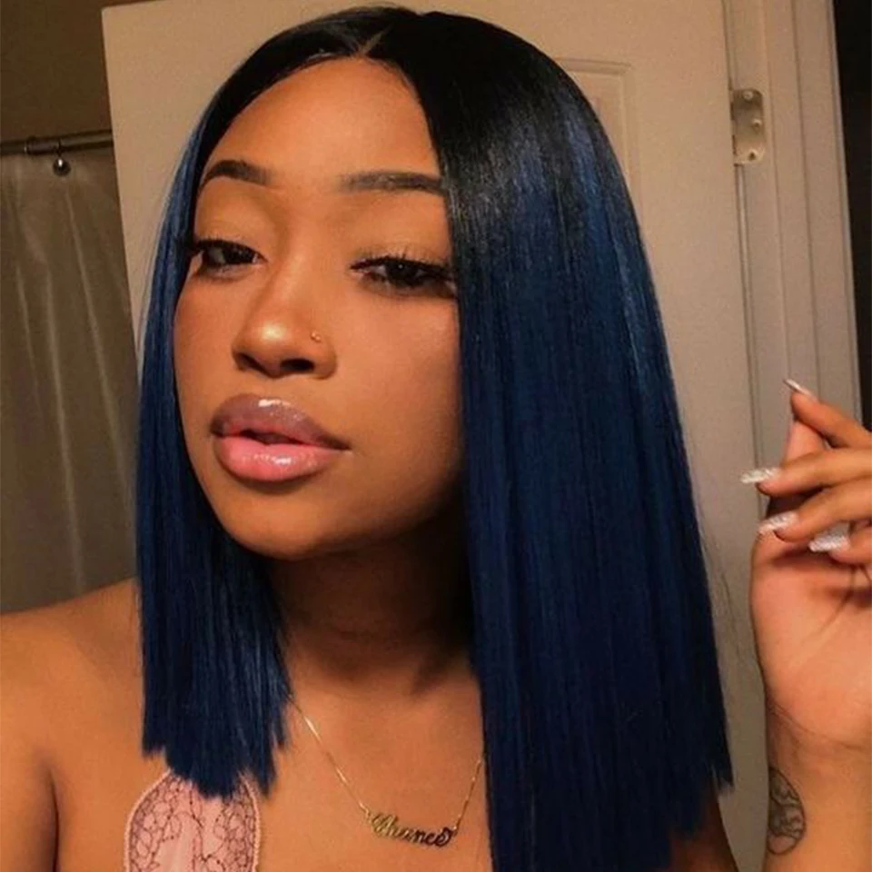Brazilian Remy Hair 13x4x1 Lace T Part Bone Straight Midnight Blue Color Short Bob Wig Human Hair For Black Women Clearance Sale
Brazilian Remy Hair 13x4x1 Lace T Part Bone Straight Midnight Blue Color Short Bob Wig Human Hair For Black Women Clearance Sale