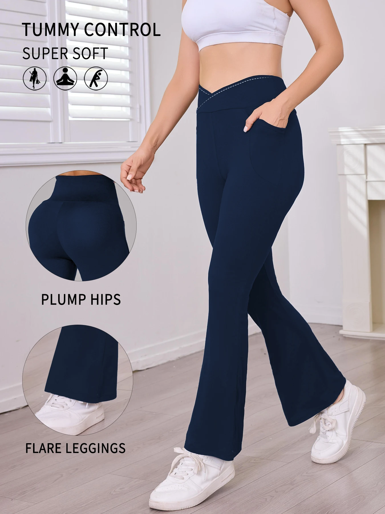 Женские супермягкие расклешенные леггинсы с высокой талией и карманами, расклешенные брюки для йоги с контролем живота
Женские супермягкие расклешенные леггинсы с высокой талией и карманами, расклешенные брюки для йоги с контролем живота