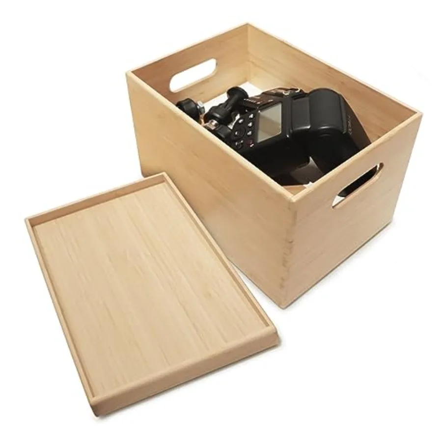 10.2"x7.3"x6.5" Lidded Storage Bins - Stackable Bamboo Box/Cube/Basket with Handles for Home Kitchen Office, Organize Tableware
10.2"x7.3"x6.5" Lidded Storage Bins - Stackable Bamboo Box/Cube/Basket with Handles for Home Kitchen Office, Organize Tableware