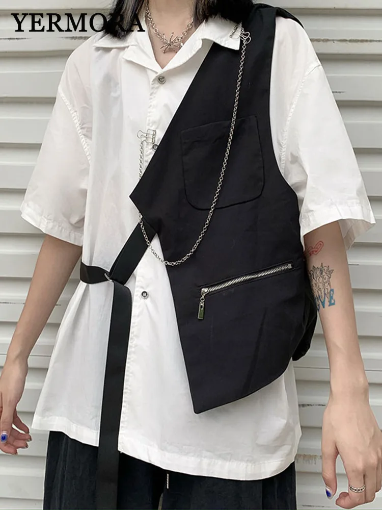YERMORA Women Two Pieces Set White Blouse Lapel Half Sleeve Fashion Black Zipper Vest Fashion Tide Spring Summer 2025 A822
YERMORA Women Two Pieces Set White Blouse Lapel Half Sleeve Fashion Black Zipper Vest Fashion Tide Spring Summer 2025 A822