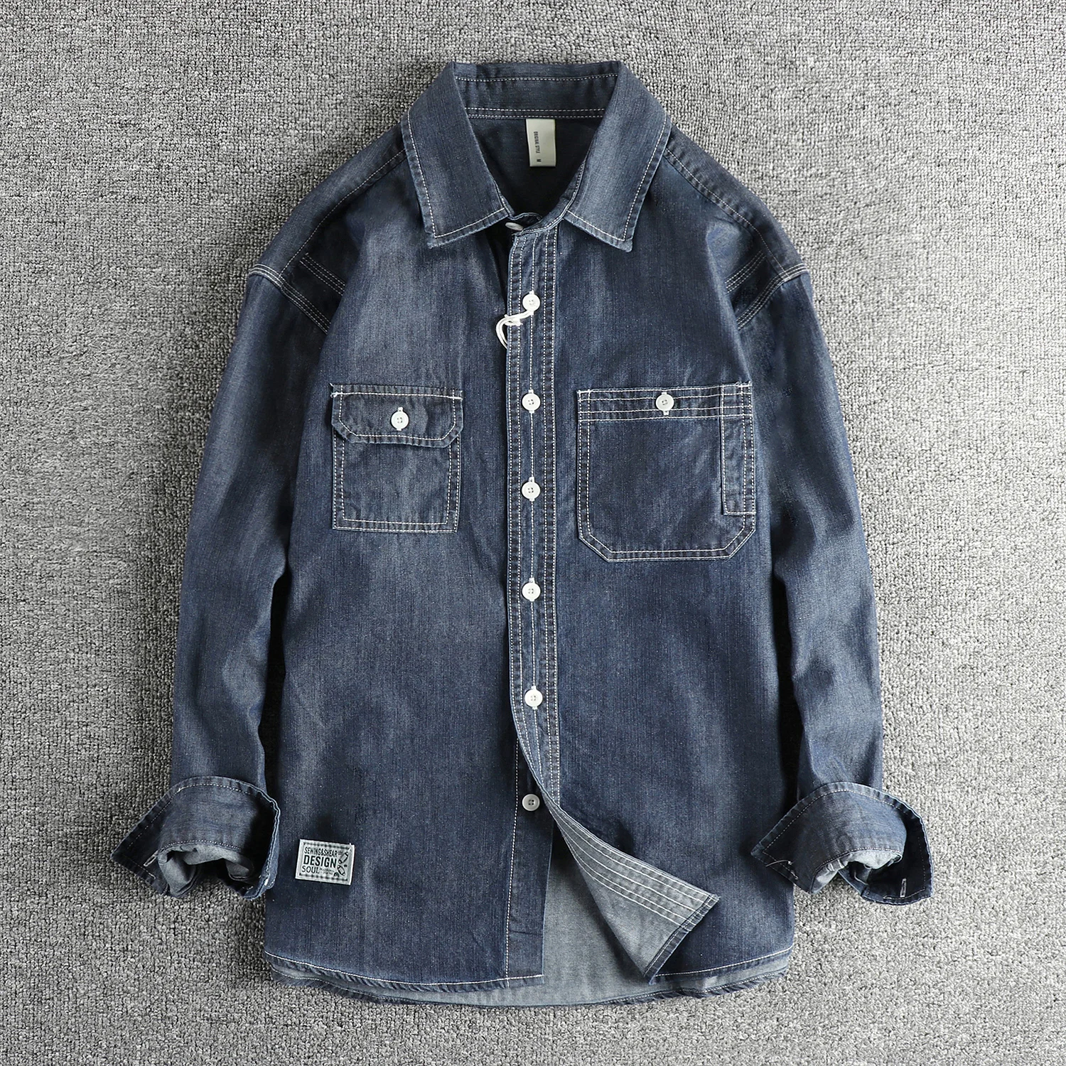 High Quality Retro American Washed Soft Cotton Denim Shirt Men's 3D Cut Loose Young Workwear Shirt Jacket Coats 2025 Spring Y2K
High Quality Retro American Washed Soft Cotton Denim Shirt Men's 3D Cut Loose Young Workwear Shirt Jacket Coats 2025 Spring Y2K