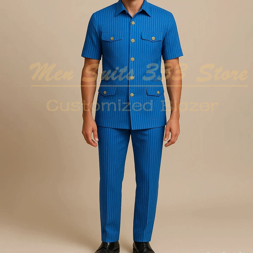 Elegangt Pinstripe Suits for Men Formal Single Breasted Stand Lapel Slim Fit 2 Piece Jacket Pants Customzied Daily Male Clothing
Elegangt Pinstripe Suits for Men Formal Single Breasted Stand Lapel Slim Fit 2 Piece Jacket Pants Customzied Daily Male Clothing