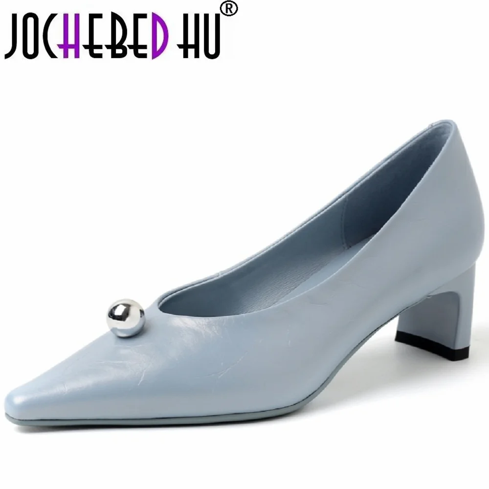 【JOCHEBED HU】Women Vintage Handmade Genuine Leather Mid Heels For Spring Shoes Bead Classic Office Dress Size 33-40
【JOCHEBED HU】Women Vintage Handmade Genuine Leather Mid Heels For Spring Shoes Bead Classic Office Dress Size 33-40