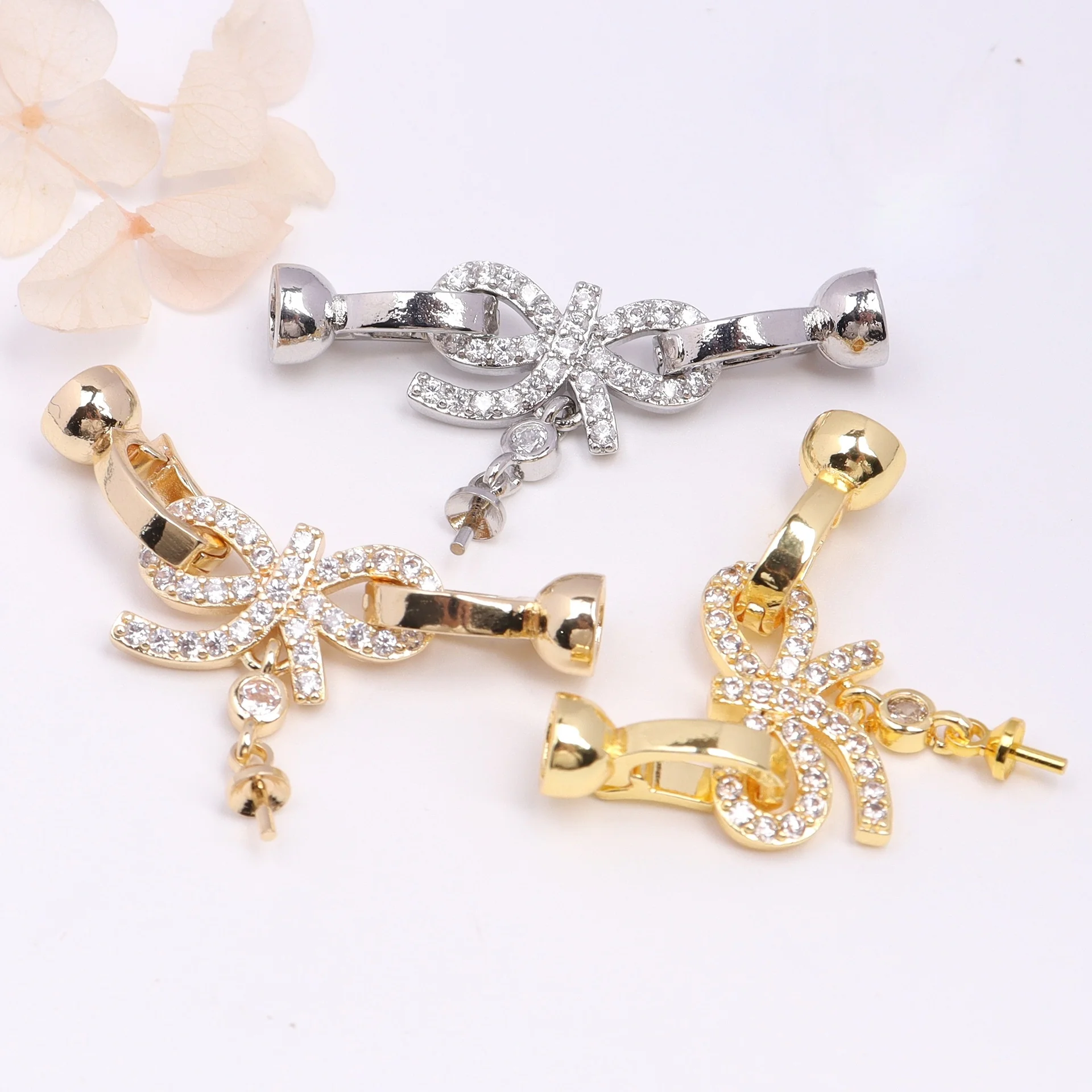 1 Piece Copper Gold-plated Zircon with Hanging Needle Bow Connection Buckle DIY Jewelry Pearl Necklace Bracelet Accessories
1 Piece Copper Gold-plated Zircon with Hanging Needle Bow Connection Buckle DIY Jewelry Pearl Necklace Bracelet Accessories