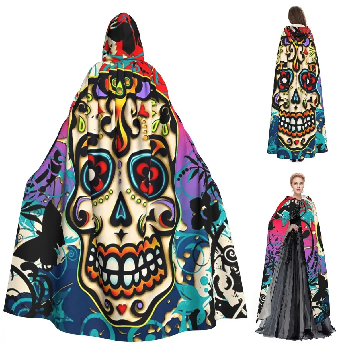 Мексиканский сахарный скелет, череп, День мертвых Dias De Los Muertos, длинный капюшон, ведьма, средневековый костюм, накидка для косплея, Хэллоуин, вечеринка
Мексиканский сахарный скелет, череп, День мертвых Dias De Los Muertos, длинный капюшон, ведьма, средневековый костюм, накидка для косплея, Хэллоуин, вечеринка