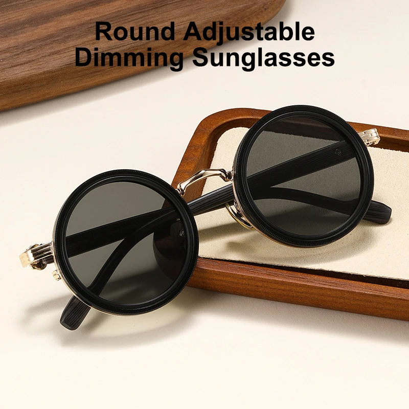 Round Adjustable Dimming Sunglasses UV400 Retro Punk Polarized Cycling Glasses Fashion Casual Fishing Driving Goggles Eyewear
Round Adjustable Dimming Sunglasses UV400 Retro Punk Polarized Cycling Glasses Fashion Casual Fishing Driving Goggles Eyewear
