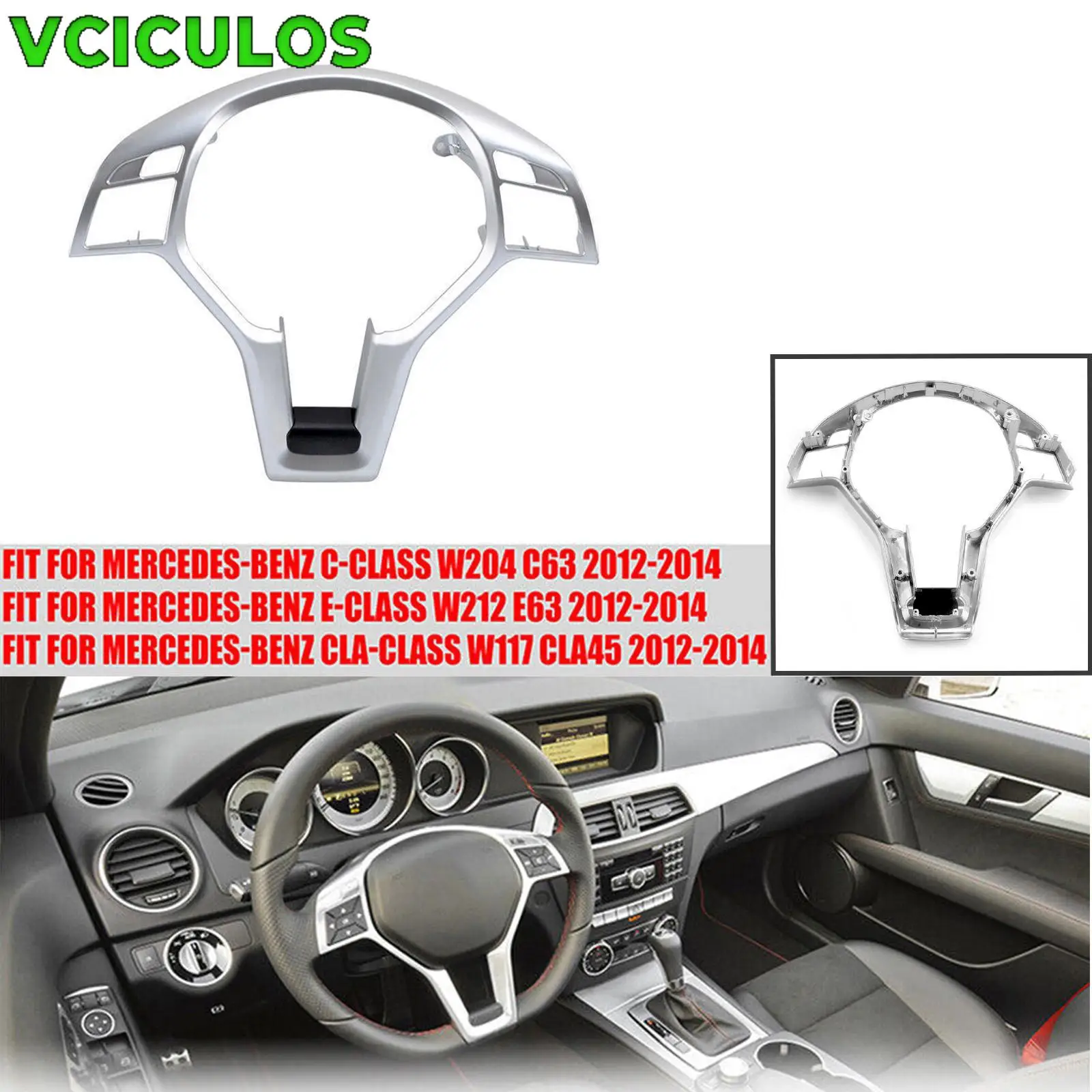 1Pc Steering Wheel Trim Cover For Mercedes Benz W176 W204 W212 2012-2014 Car Interior Exterior Accessories Parts Replacement
1Pc Steering Wheel Trim Cover For Mercedes Benz W176 W204 W212 2012-2014 Car Interior Exterior Accessories Parts Replacement