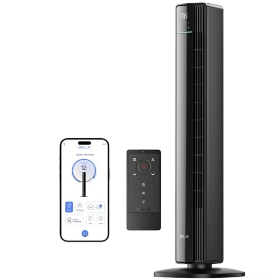 42 Smart Tower Fan for Bedroom Office Living Room, ABS Plastic, Black, Ultra Quiet 23dB with 12 Speeds, 90 Oscillating, DC Moto
42 Smart Tower Fan for Bedroom Office Living Room, ABS Plastic, Black, Ultra Quiet 23dB with 12 Speeds, 90 Oscillating, DC Moto