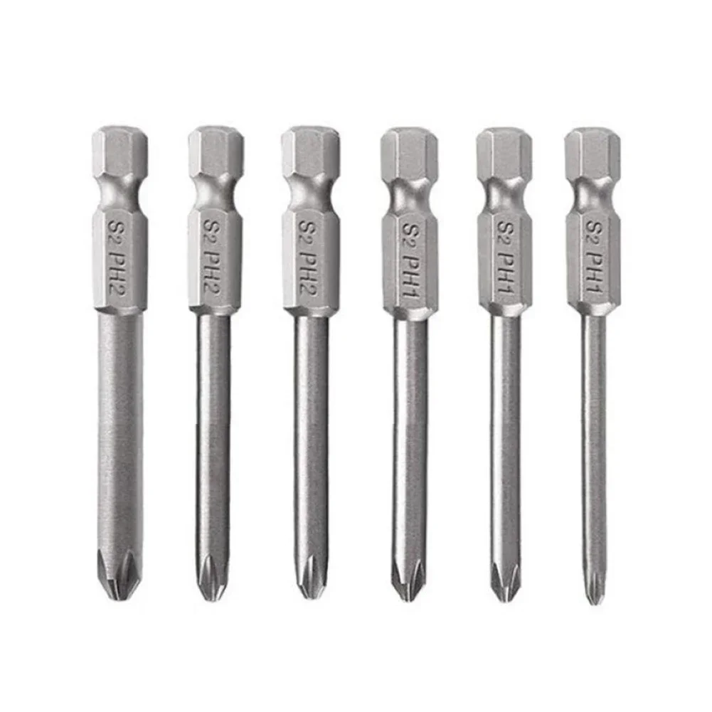 6pcs Cross Screwdriver Bit 1/4" Hex Shank PH1 PH2 50mm Alloy Steel Magnetic Batch Head Screw Driver Drill Bit Hand Tools
6pcs Cross Screwdriver Bit 1/4" Hex Shank PH1 PH2 50mm Alloy Steel Magnetic Batch Head Screw Driver Drill Bit Hand Tools