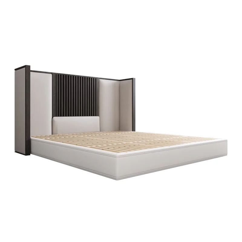 Новая китайская кровать, современная простая односпальная и двуспальная кровать из массива дерева, мягкая сумка высотой 1,8 м, 1,5 м.
Новая китайская кровать, современная простая односпальная и двуспальная кровать из массива дерева, мягкая сумка высотой 1,8 м, 1,5 м.