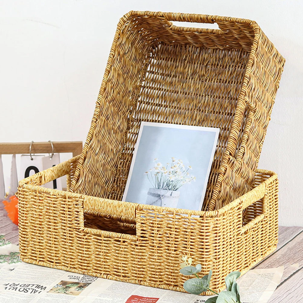 Woven Storage Basket Large Capacity Organizer Home Clothing Toy Sundries Household Box Rattan Imitation
Woven Storage Basket Large Capacity Organizer Home Clothing Toy Sundries Household Box Rattan Imitation