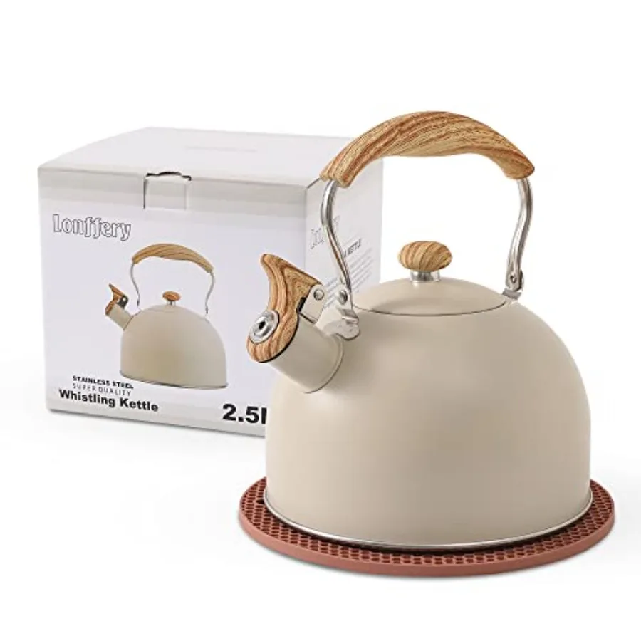 for Stove Top, 2.5 Quart Whistling, with Food Grade Stainless Steel and Wood Pattern Folding Handle
for Stove Top, 2.5 Quart Whistling, with Food Grade Stainless Steel and Wood Pattern Folding Handle
