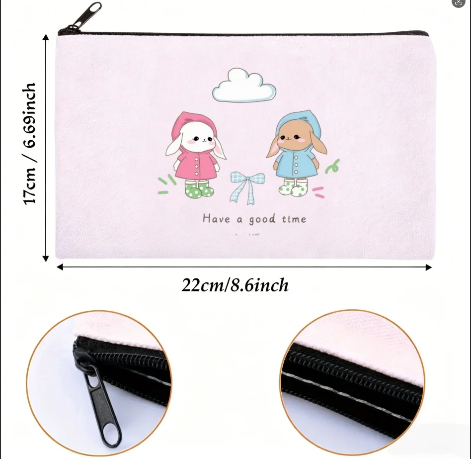 1PC Double-sided Canvas Pouch Cartoon Rabbit Zipper Cosmetic Storage Bag
1PC Double-sided Canvas Pouch Cartoon Rabbit Zipper Cosmetic Storage Bag