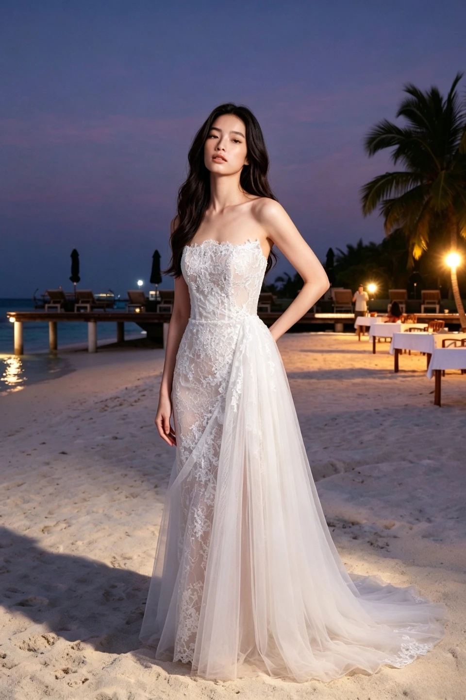 Customizable Strapless Lace Mermaid Wedding Dress Floral Appliqué Tulle Overlay Detachable High Slit Corset Up Back Bridal Gown
Customizable Strapless Lace Mermaid Wedding Dress Floral Appliqué Tulle Overlay Detachable High Slit Corset Up Back Bridal Gown