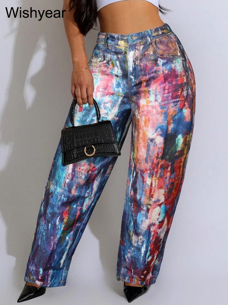 Fashion Tie-dye Print Wide Leg Pants for Women Cool Hot Girl Mid Waist Straight Loose Cross-pants High Street Trouser y2k 2025
Fashion Tie-dye Print Wide Leg Pants for Women Cool Hot Girl Mid Waist Straight Loose Cross-pants High Street Trouser y2k 2025