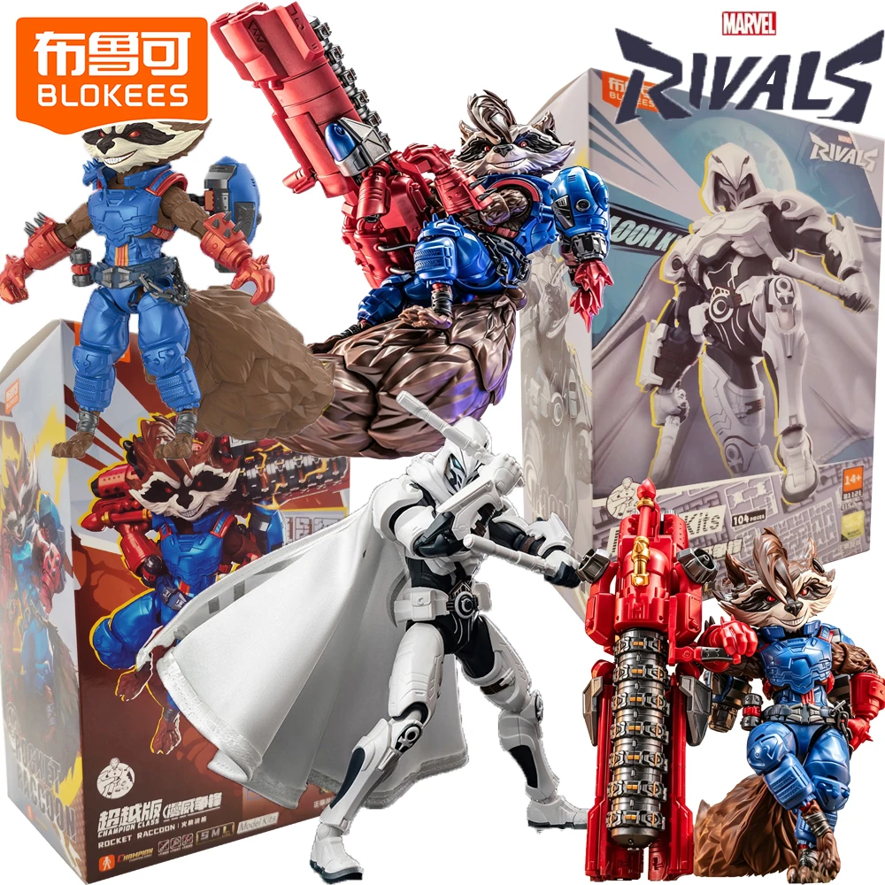 New Blokees Original Marvel Rivals Action Figures Rocket Raccoon Moon Knight Fashion Collection Character Model Kit Fans Gifts
New Blokees Original Marvel Rivals Action Figures Rocket Raccoon Moon Knight Fashion Collection Character Model Kit Fans Gifts