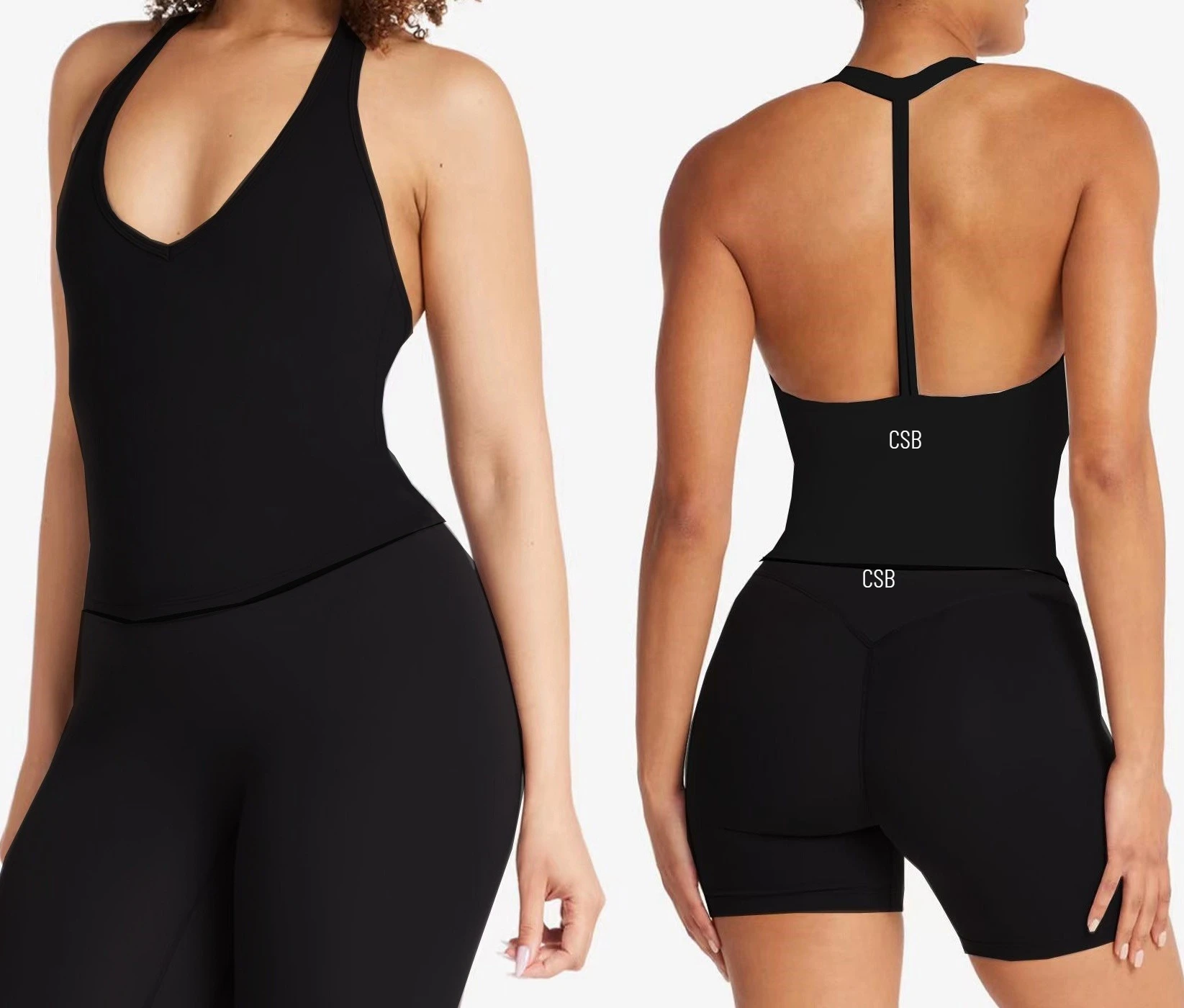 CSB Women Naked Feel Halter Yoga Tank Top / High Waist Butt Lifting Shorts Skin Friendly Gym Pilates Workout Wear
CSB Women Naked Feel Halter Yoga Tank Top / High Waist Butt Lifting Shorts Skin Friendly Gym Pilates Workout Wear