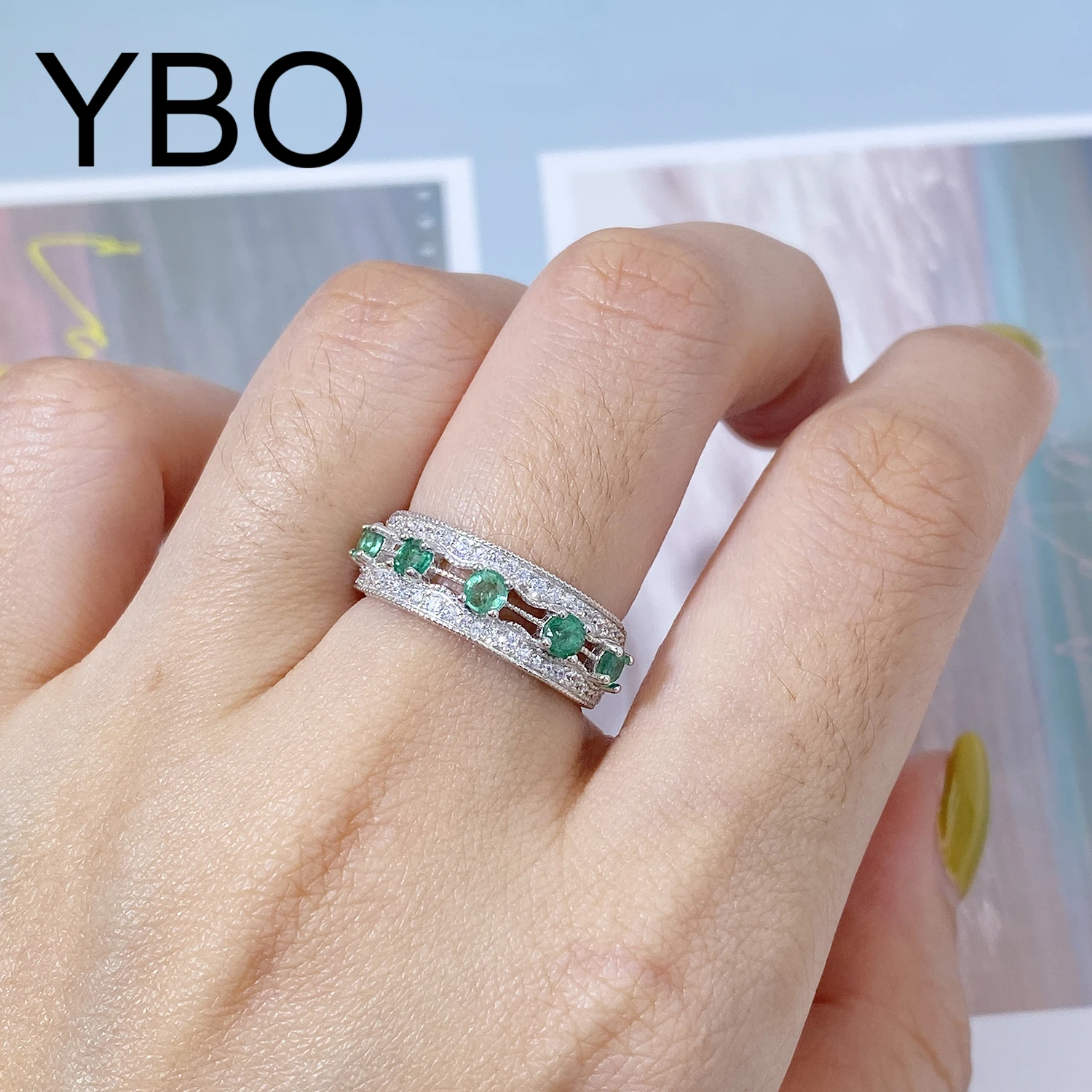 YBO Adjustable 925 Sterling Silver Natural Emerald cz Rings For Women Luxury Party Wedding Engagement Ring Fine Jewelry Gifts
YBO Adjustable 925 Sterling Silver Natural Emerald cz Rings For Women Luxury Party Wedding Engagement Ring Fine Jewelry Gifts