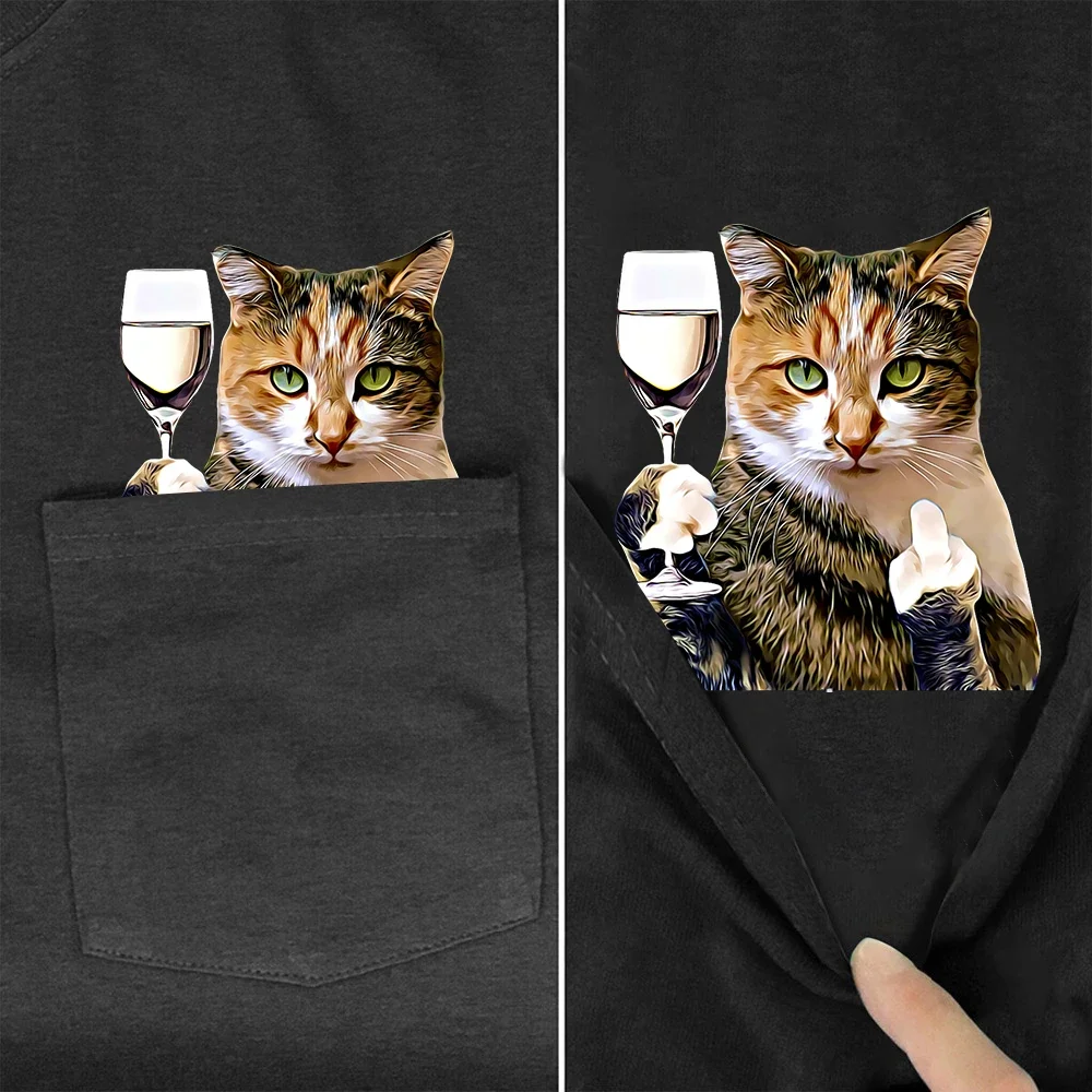 CLOOCL Animals Cats Cotton T-Shirts Funny Kitten Champagne Middle Finger Pocket Tees Summer Short Sleeve Shirts Men Clothing
CLOOCL Animals Cats Cotton T-Shirts Funny Kitten Champagne Middle Finger Pocket Tees Summer Short Sleeve Shirts Men Clothing