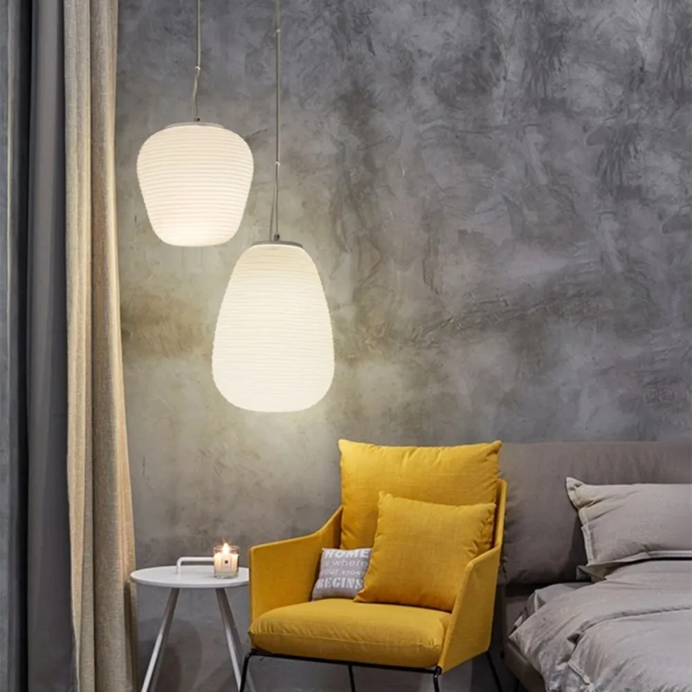 Nordic LED White Glass Pendant Lights Swirl Cocoon Hanging Chandelier Living Dining Room Restaurant Decor Pendant Lamp
Nordic LED White Glass Pendant Lights Swirl Cocoon Hanging Chandelier Living Dining Room Restaurant Decor Pendant Lamp