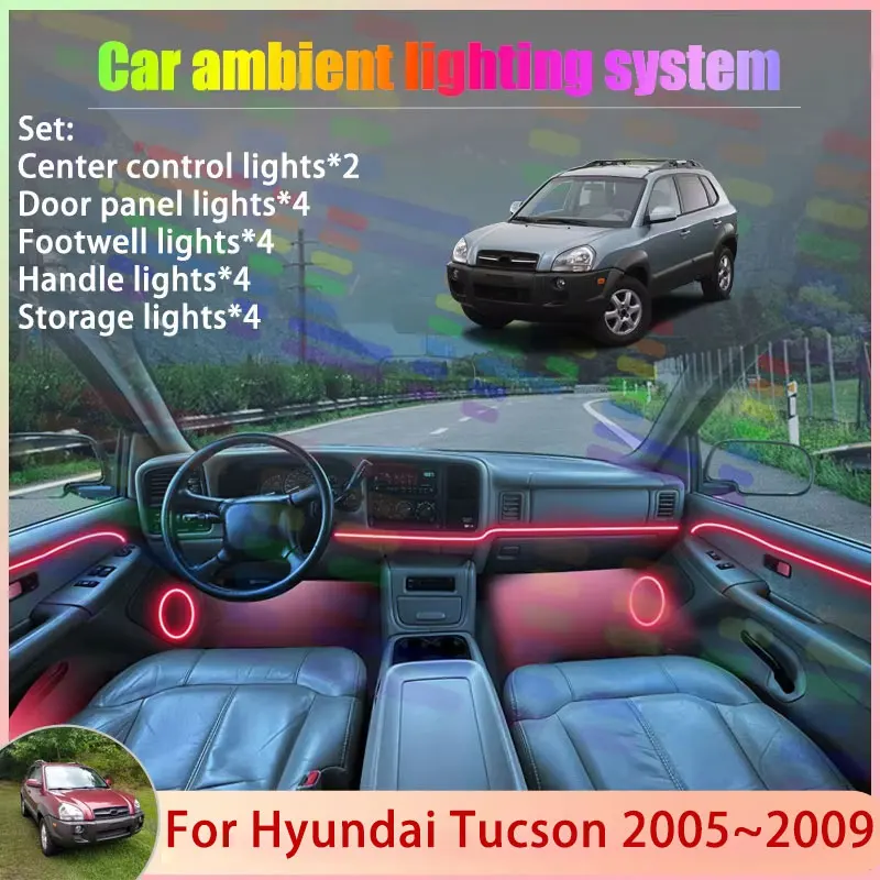 Для Hyundai Tucson 2005 ~ 2009 2006 2007 JM MK1 1 2/18 в 1, автомобильная атмосферная лампа, RGB абажур, ансамбль, стример, атмосферный набор
Для Hyundai Tucson 2005 ~ 2009 2006 2007 JM MK1 1 2/18 в 1, автомобильная атмосферная лампа, RGB абажур, ансамбль, стример, атмосферный набор