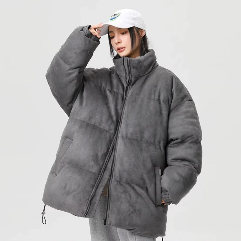2023 Winter Long Sleeve Stand Collar Loose Jacket Windproof Warm Cotton-padded Clothes American Vintage Solid Color Thick Coat
2023 Winter Long Sleeve Stand Collar Loose Jacket Windproof Warm Cotton-padded Clothes American Vintage Solid Color Thick Coat