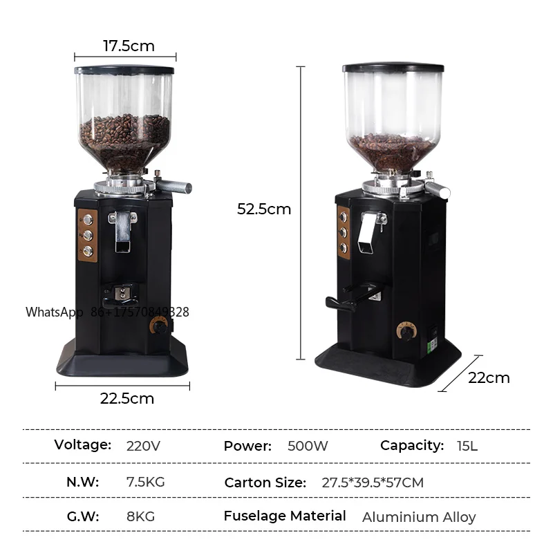 Commercial Professional Stainless Steel Flat Wheel Burr Grinder Electric Coffee Soybeans High Automatic Time Control
Commercial Professional Stainless Steel Flat Wheel Burr Grinder Electric Coffee Soybeans High Automatic Time Control