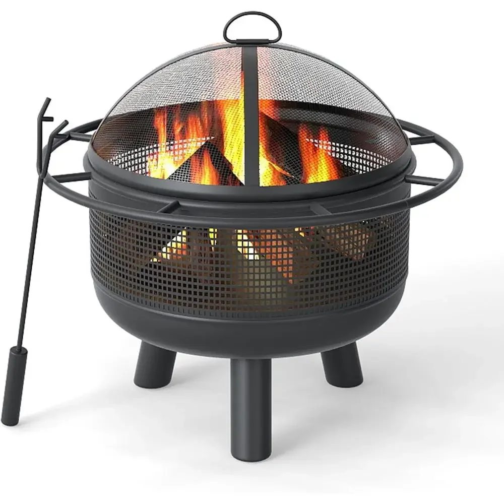 Portable Heavy-Duty Outdoor Wood-Burning Fire Pit with Log Grate, Poker, and Mesh Screen for Camping, Picnics, and Backyard Gath
Portable Heavy-Duty Outdoor Wood-Burning Fire Pit with Log Grate, Poker, and Mesh Screen for Camping, Picnics, and Backyard Gath