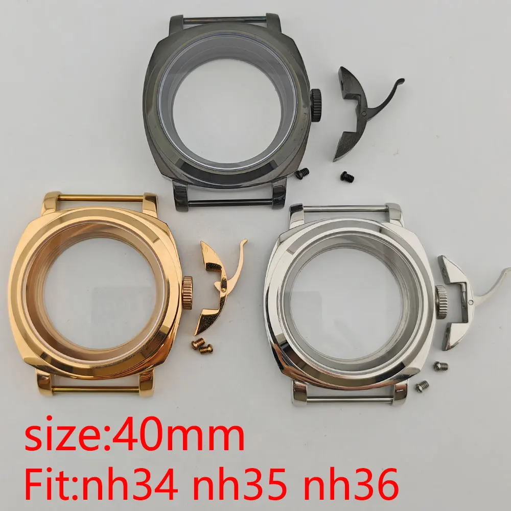 40mm Crown Protection Watch Case Panerai Watch Replacement Parts 316L Stainless Steel Sapphire Mirror NH35 NH36 movement Case
40mm Crown Protection Watch Case Panerai Watch Replacement Parts 316L Stainless Steel Sapphire Mirror NH35 NH36 movement Case