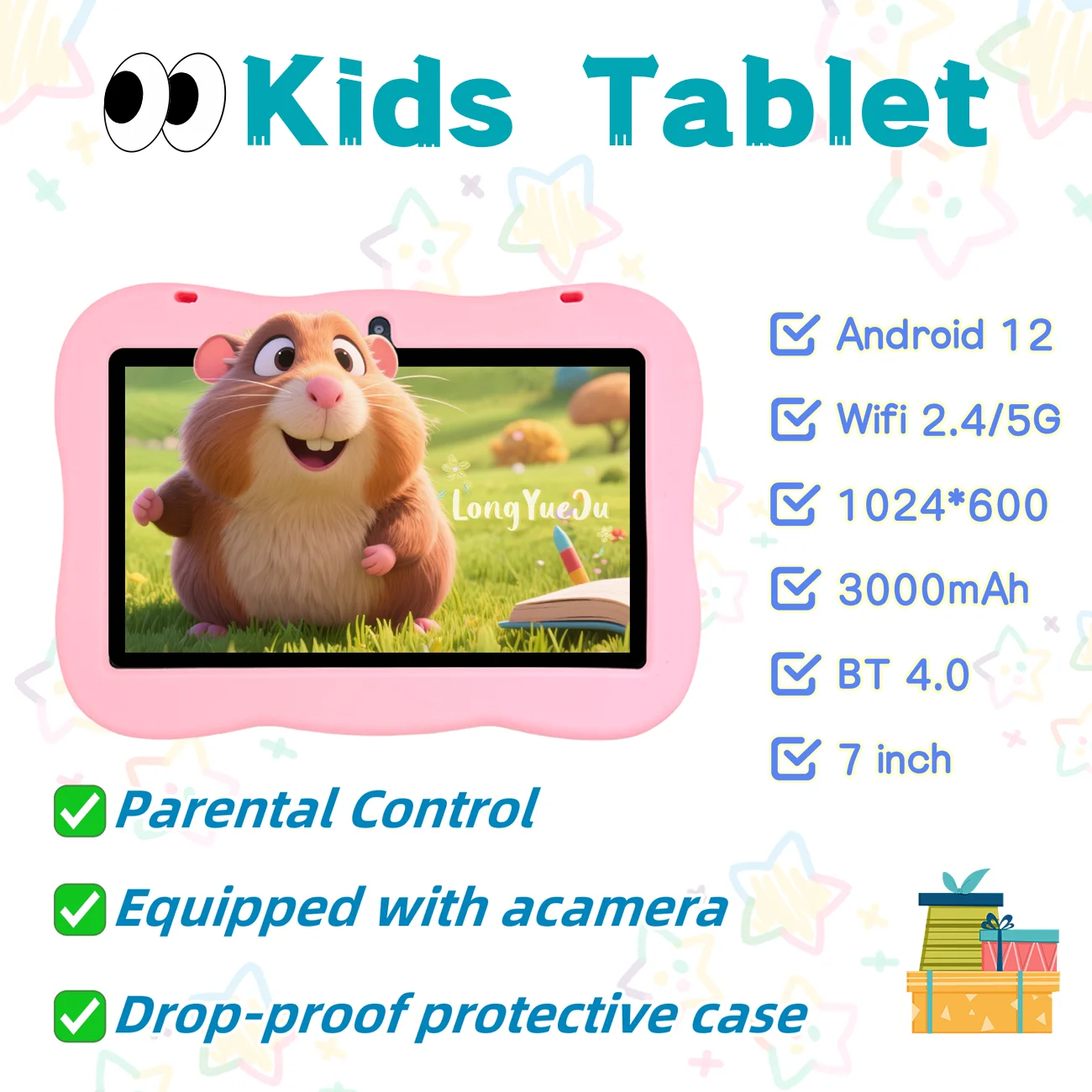 Детский планшет 7-дюймовый, детский планшет с управлением родителями, двойные камеры, детские подарки на Рождество и день рождения. Розовый
Детский планшет 7-дюймовый, детский планшет с управлением родителями, двойные камеры, детские подарки на Рождество и день рождения. Розовый