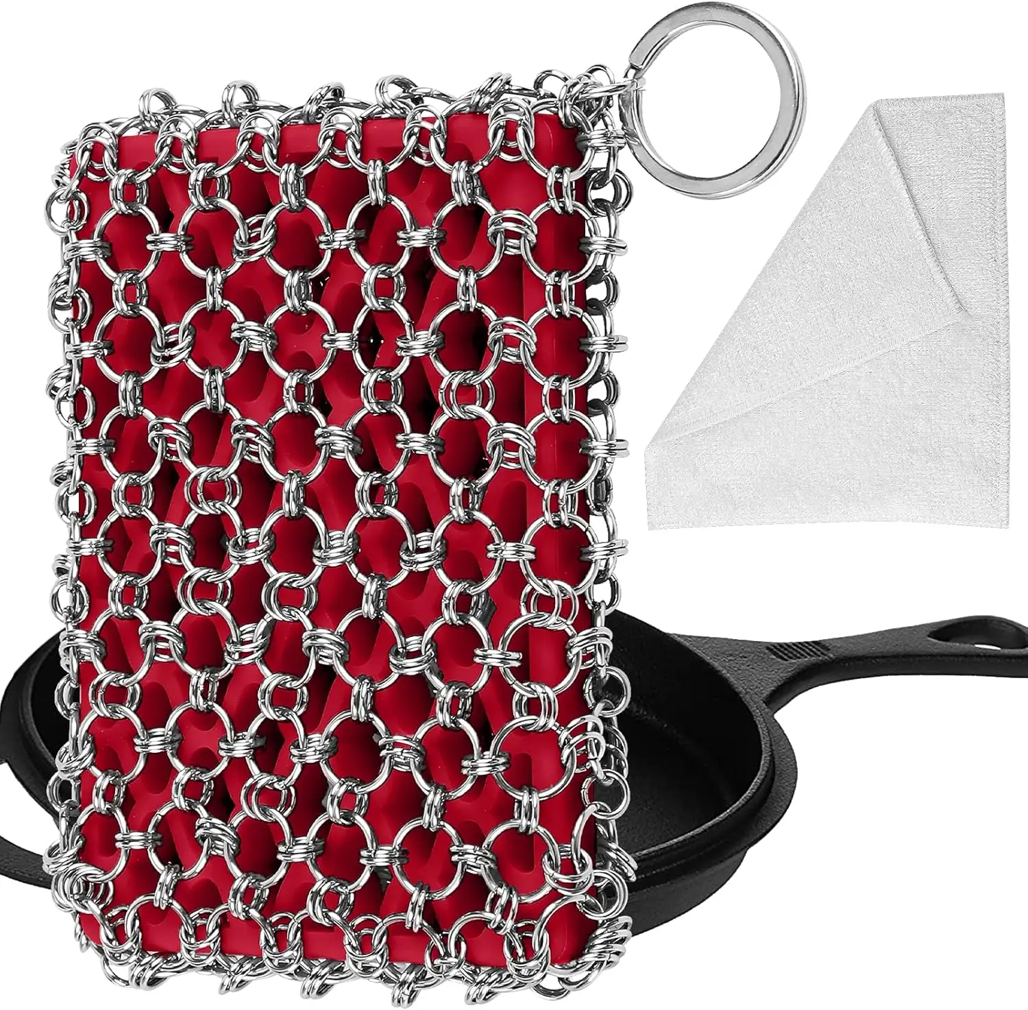 Large 316L Stainless Steel Cast Iron Scrubber, Chainmail Cleaner for Skillets, Pans & Dutch Ovens
Large 316L Stainless Steel Cast Iron Scrubber, Chainmail Cleaner for Skillets, Pans & Dutch Ovens