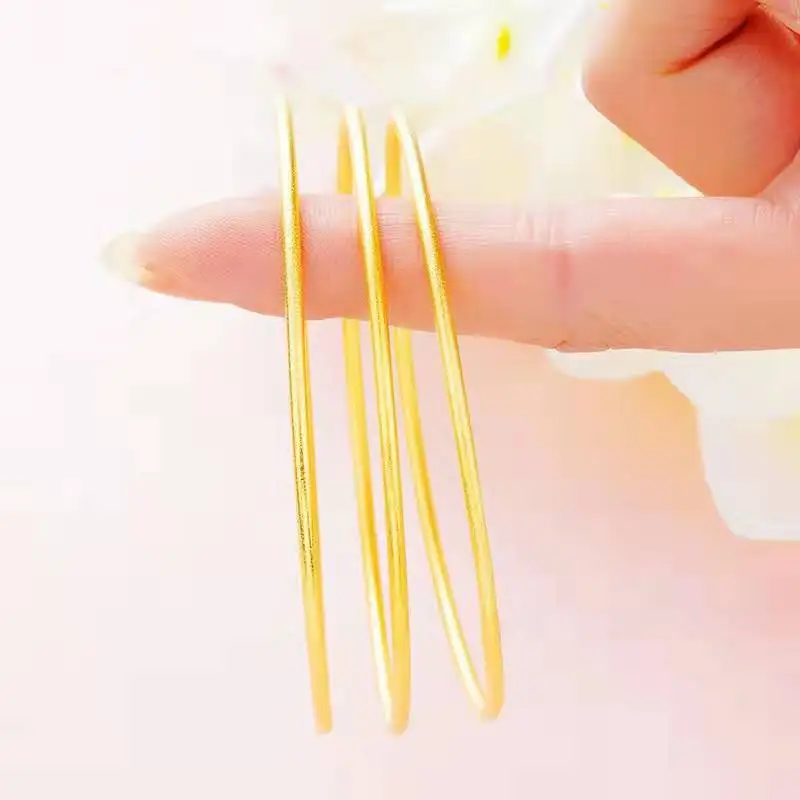 Sand Hand Circle Coil Fine Sand Bracelet Vietnamese Sand Closed Circle Thin Bracelet Yellow Plated Sandblasted Women's Bracelet
Sand Hand Circle Coil Fine Sand Bracelet Vietnamese Sand Closed Circle Thin Bracelet Yellow Plated Sandblasted Women's Bracelet