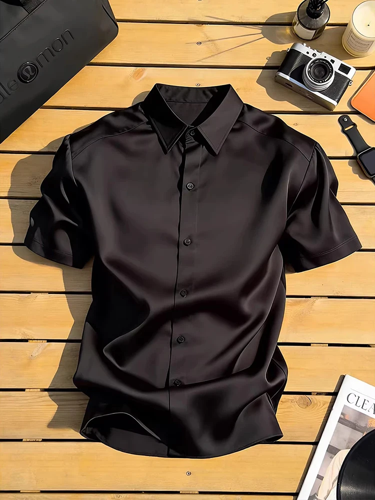 Black Ice Silk Short Sleeve Shirt Men's Style Summer Trendy Handsome High-End Feeling Naples Half Sleeve Shirt Lightweight Ma...
Black Ice Silk Short Sleeve Shirt Men's Style Summer Trendy Handsome High-End Feeling Naples Half Sleeve Shirt Lightweight Ma...