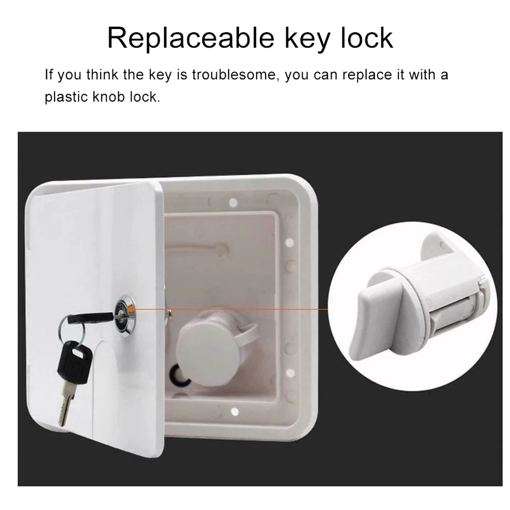 Easy To Use RV Gravity Water Filler Square Hatch Water Box With Key Screw RV Trailer Caravan Accessories
Easy To Use RV Gravity Water Filler Square Hatch Water Box With Key Screw RV Trailer Caravan Accessories
