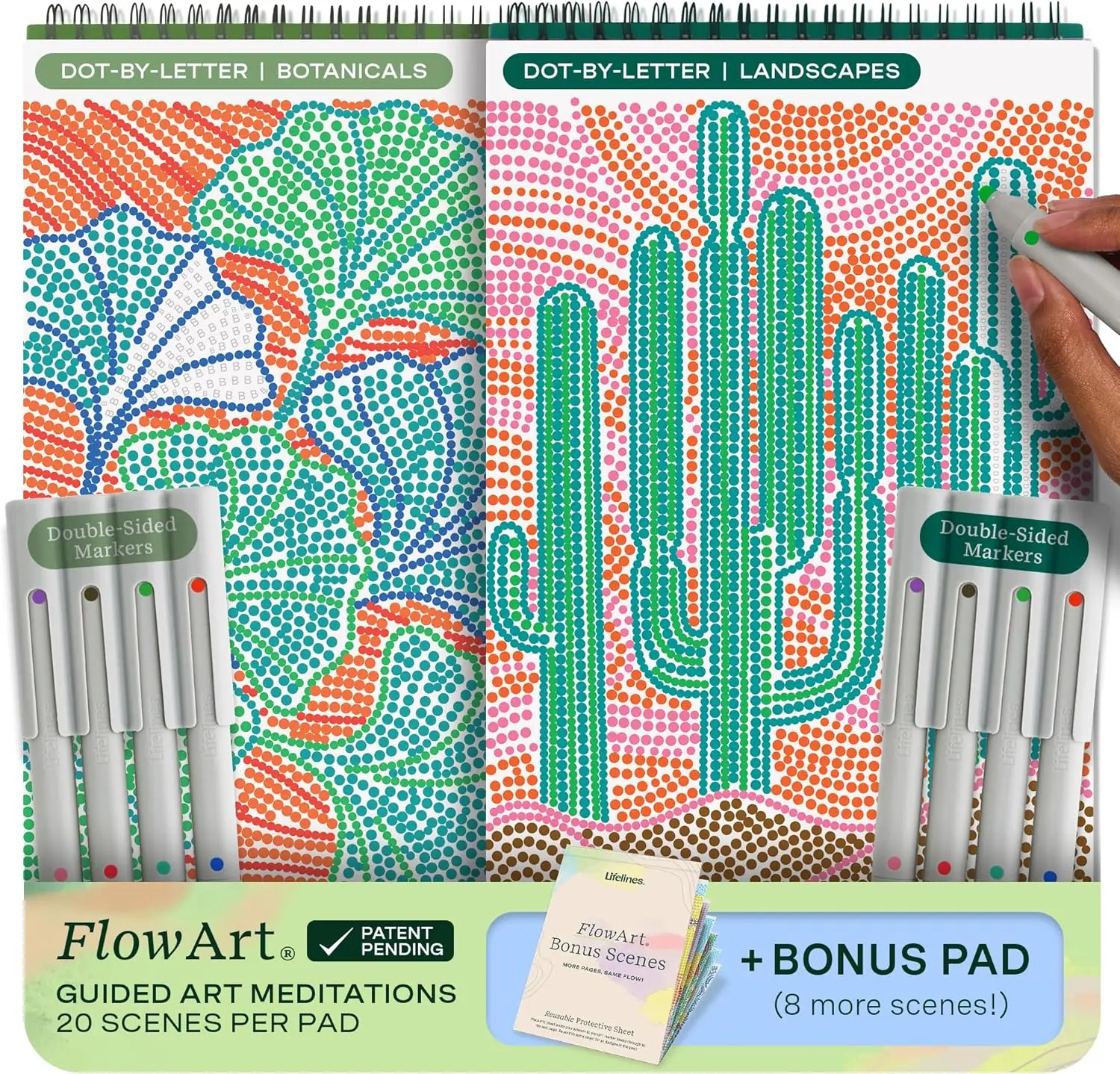 Activity Pads with Dot-by-Letter Art Meditations for Tweens Adults Seniors 2-Pack & Bonus with 8 Double-Sided Markers
Activity Pads with Dot-by-Letter Art Meditations for Tweens Adults Seniors 2-Pack & Bonus with 8 Double-Sided Markers