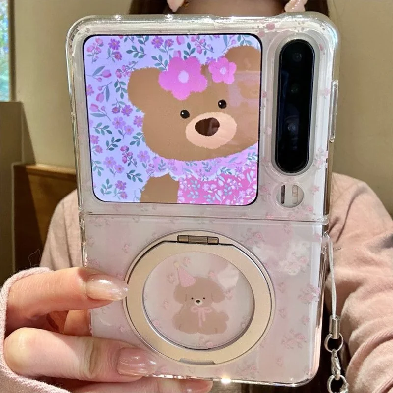 Cute Pink floral puppy rotating stand case for Samsung z flip7 galaxy zflip6 5 / PuraX/ /magic v flip2/ Xiaomi Mix flip 2 cover
Cute Pink floral puppy rotating stand case for Samsung z flip7 galaxy zflip6 5 / PuraX/ /magic v flip2/ Xiaomi Mix flip 2 cover