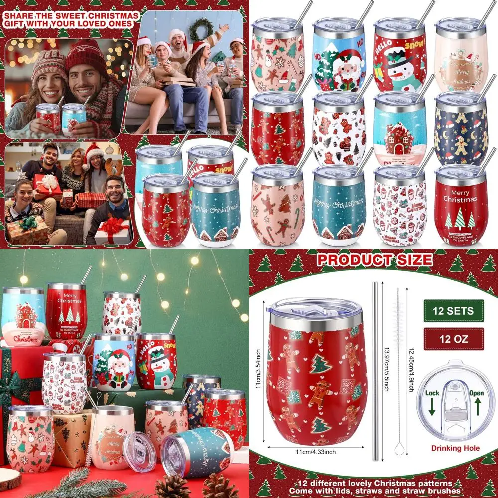 Gingerbread 12 oz Stainless Steel Christmas Wine Tumbler with Straw & Brush - Holiday Party Gift
Gingerbread 12 oz Stainless Steel Christmas Wine Tumbler with Straw & Brush - Holiday Party Gift