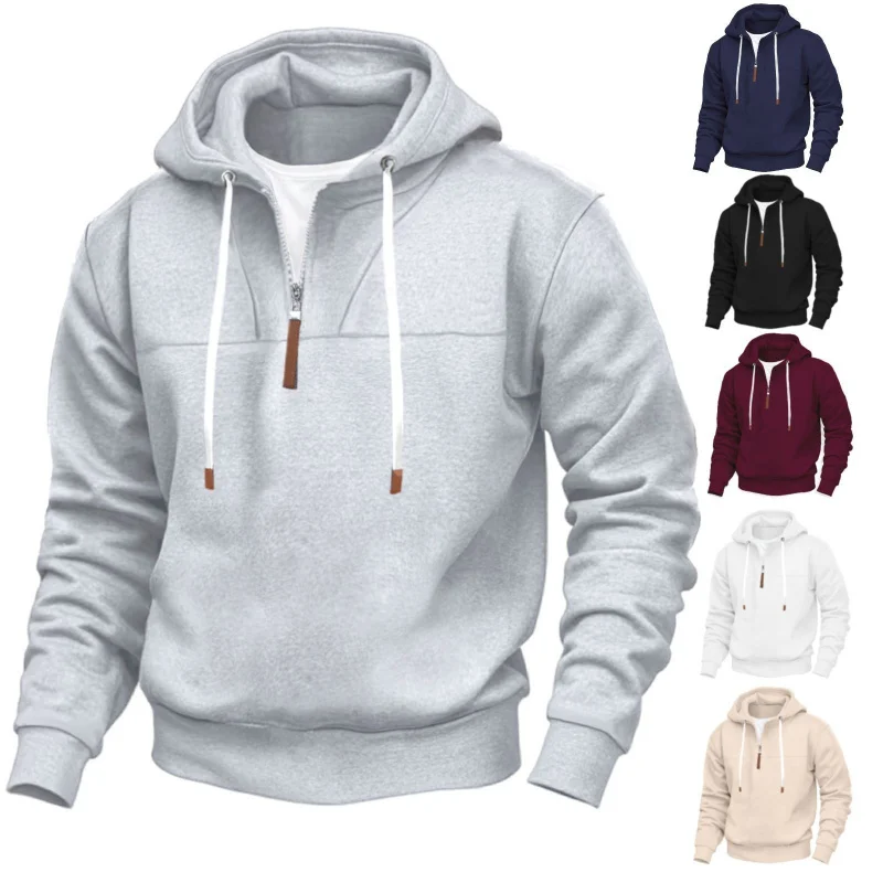 American classic fleece hoodie, half-zip spliced long sleeve, loose plus size trendy couple casual top
American classic fleece hoodie, half-zip spliced long sleeve, loose plus size trendy couple casual top