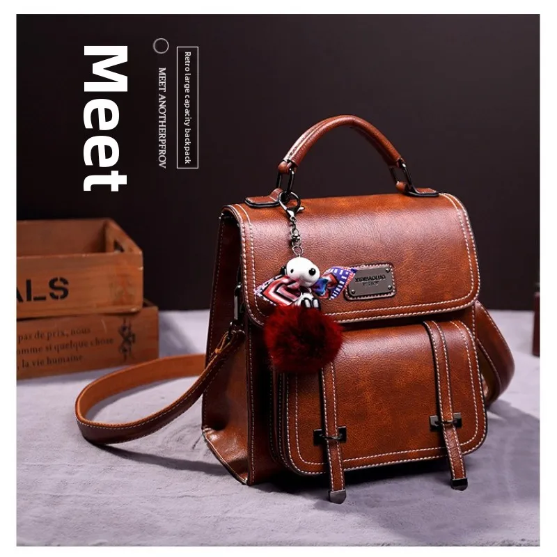 Large Capacity Vintage Brown Faux Leather Backpack Women Retro Flip Cover Daypack With Front Pocket For School Travel
Large Capacity Vintage Brown Faux Leather Backpack Women Retro Flip Cover Daypack With Front Pocket For School Travel
