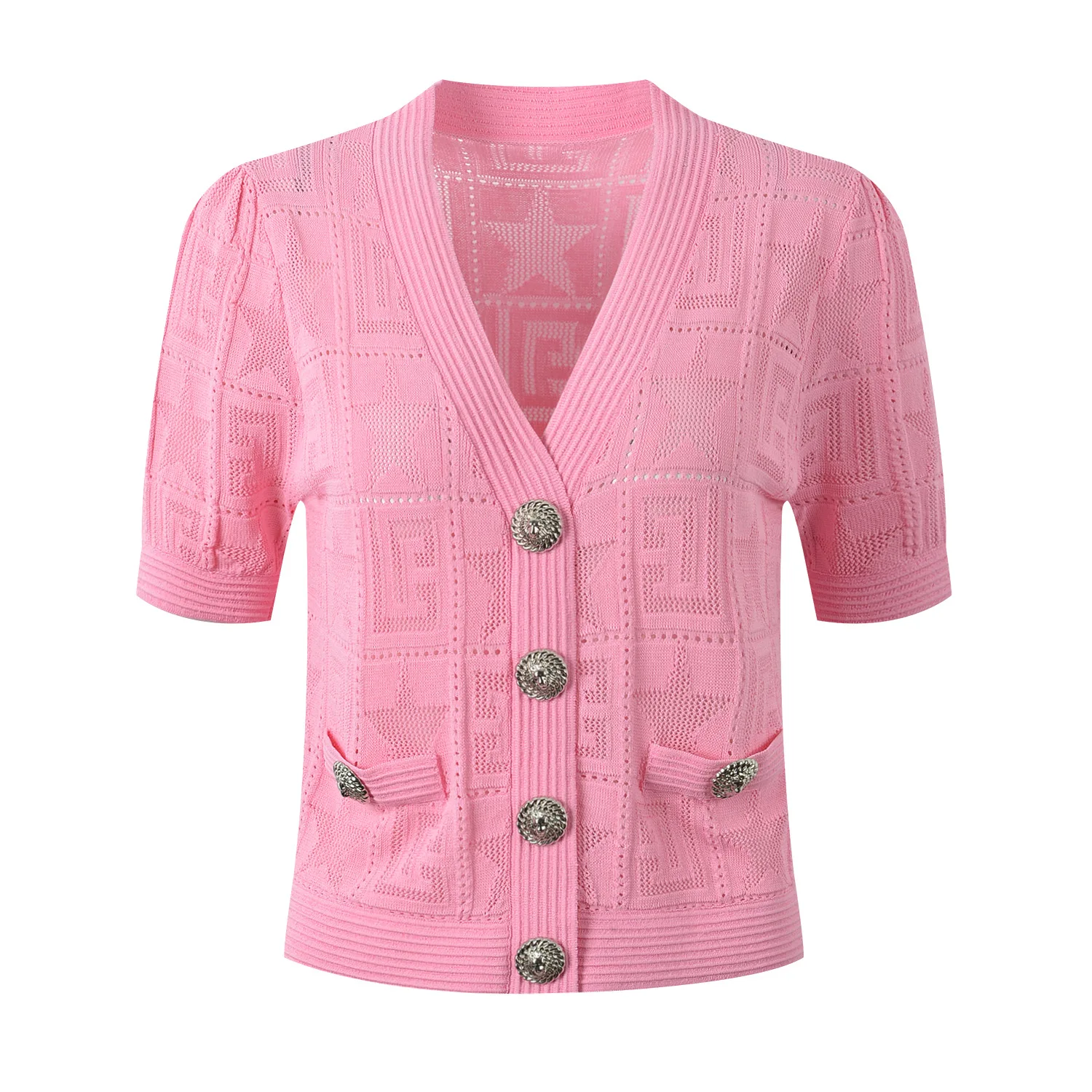 High-End Parisian Luxury Knitted Cardigan Gold Bule Star Embroidery Thin ort Sve V-Ne Faionable Women's Top
High-End Parisian Luxury Knitted Cardigan Gold Bule Star Embroidery Thin ort Sve V-Ne Faionable Women's Top