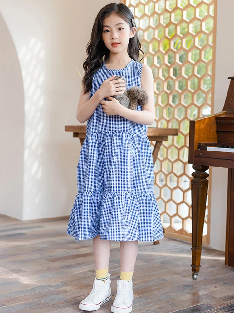 2022 Baby Girls Summer Sleeveless Cotton Plaid Long Toddler Dresses Children's Clothing O-neck Korean Style A-line Dresses Q21
2022 Baby Girls Summer Sleeveless Cotton Plaid Long Toddler Dresses Children's Clothing O-neck Korean Style A-line Dresses Q21