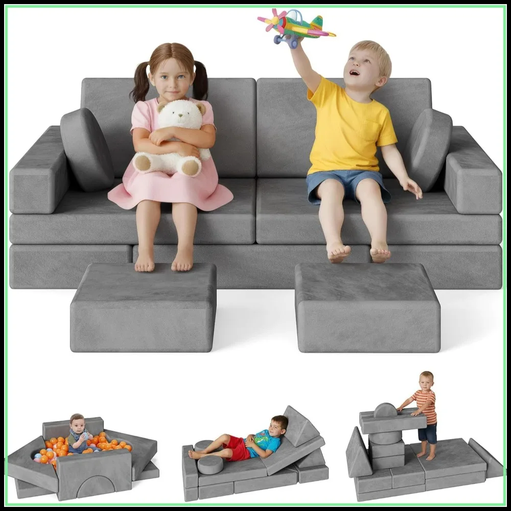 18Pcs Modular Play Couch, Convertible Sofa for Playroom & Living Room, Multifunctional Soft Foam Blocks
18Pcs Modular Play Couch, Convertible Sofa for Playroom & Living Room, Multifunctional Soft Foam Blocks