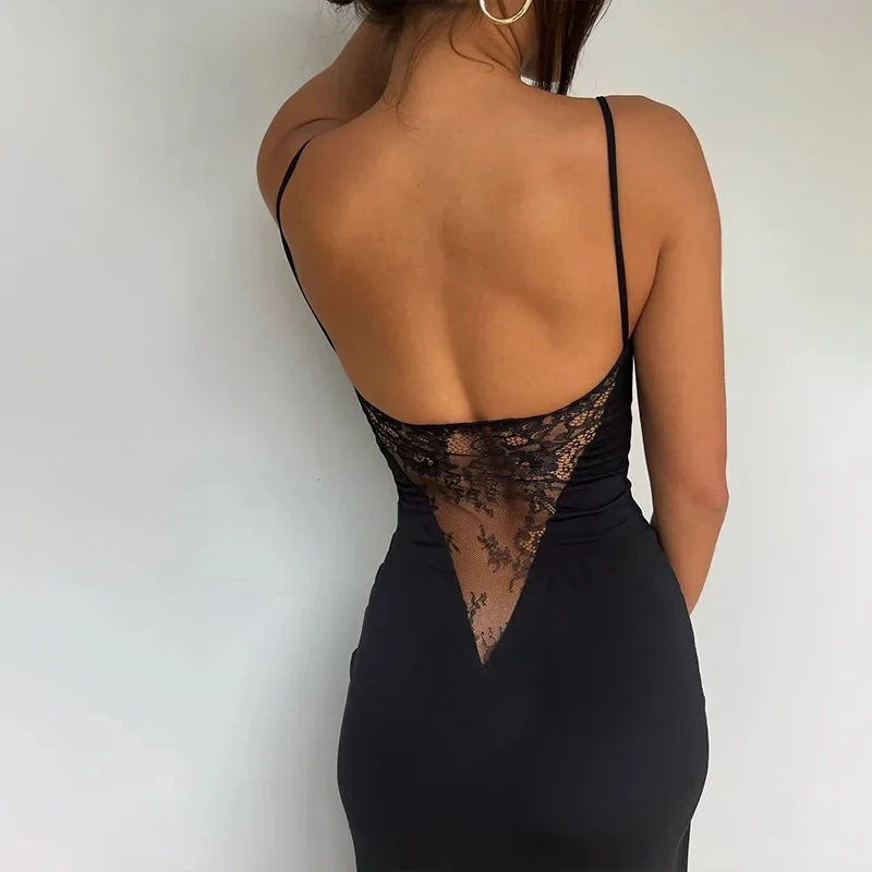 Black Summer Sexy Lace Spaghetti Strap Party Long Dresses Women 2024 Spring Basic Bodycon Lace Up Stretch Slim Midi Dress Femme
Black Summer Sexy Lace Spaghetti Strap Party Long Dresses Women 2024 Spring Basic Bodycon Lace Up Stretch Slim Midi Dress Femme