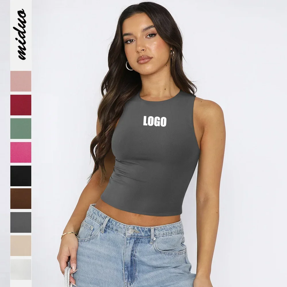 Custom LOGO women's clothing new sexy exposed navel sleeveless tight bottoming shirt crew neck I-shaped vest
Custom LOGO women's clothing new sexy exposed navel sleeveless tight bottoming shirt crew neck I-shaped vest