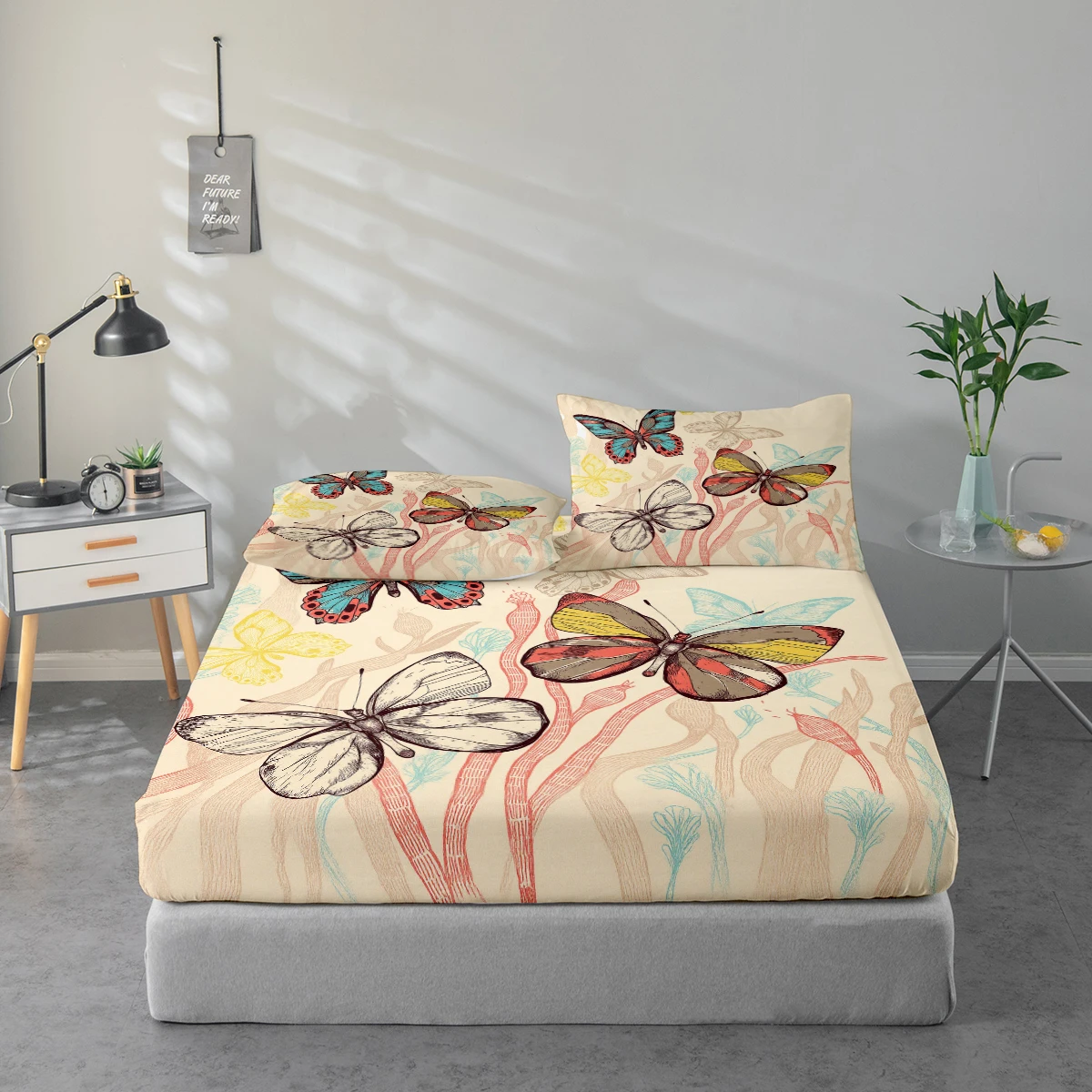 Butterfly Print Pattern Bed Sheet Set, Mattress Protector and Pillowcase Combination, High-Definition Printed Bed Sheet Set Includes 1 Bed Sheet + 1 or 2 Pillowcases (60*100cm and 72*132cm Are 1 Pillowcase, the Rest of the Sizes Are 2 Pillowcases), Suitab
Butterfly Print Pattern Bed Sheet Set, Mattress Protector and Pillowcase Combination, High-Definition Printed Bed Sheet Set Includes 1 Bed Sheet + 1 or 2 Pillowcases (60*100cm and 72*132cm Are 1 Pillowcase, the Rest of the Sizes Are 2 Pillowcases), Suitab